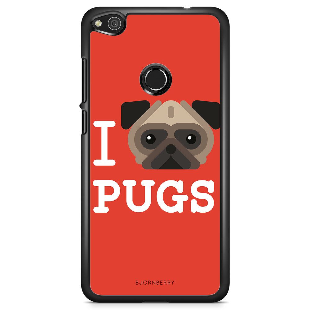 Huawei Honor 8 Lite Case - I Love Pugs
