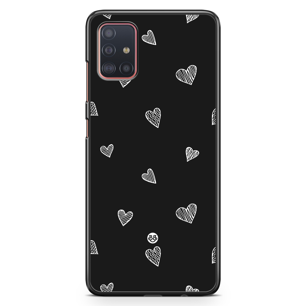 Samsung Galaxy A51 Case - Black & White Hearts