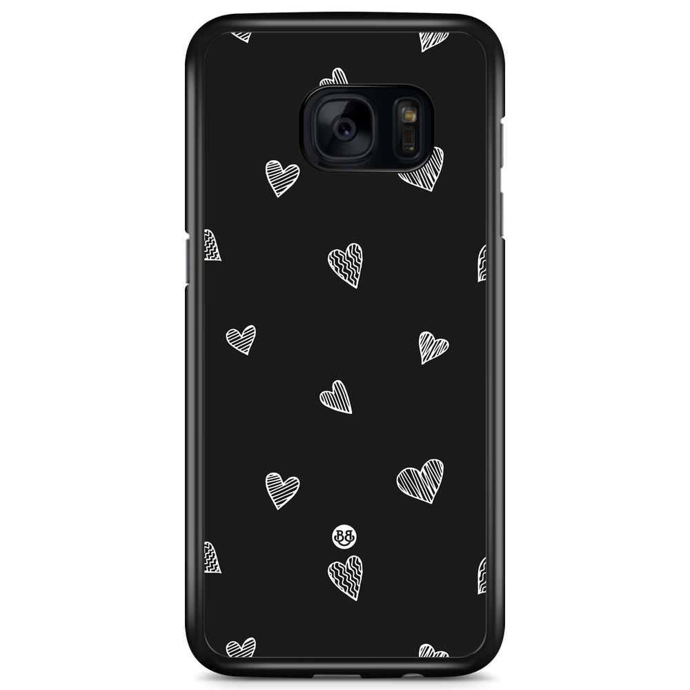 Samsung Galaxy S7 Case - Black & White Hearts