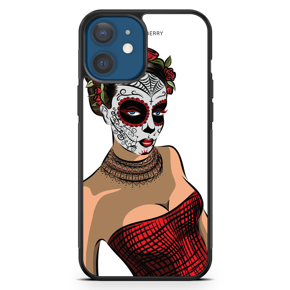 iPhone 12 Case - Skull Mask Flowers