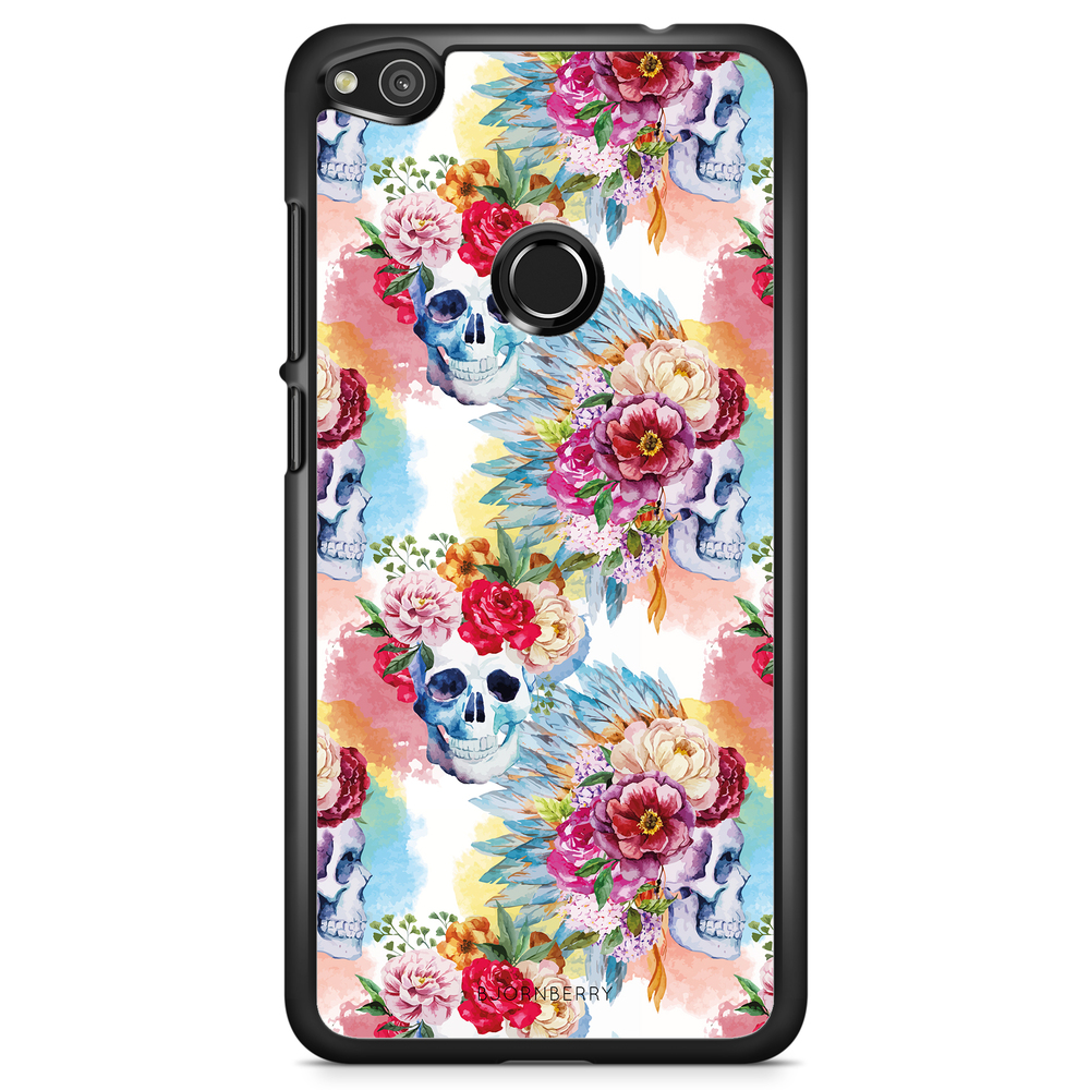 Huawei Honor 8 Lite Case - Skulls And Flowers
