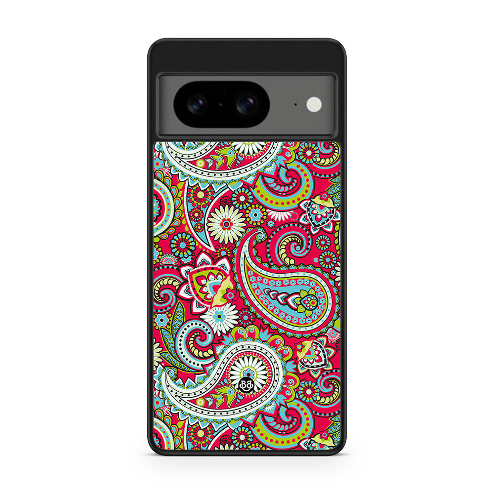 Google Pixel 8 Case - Röd Paisley