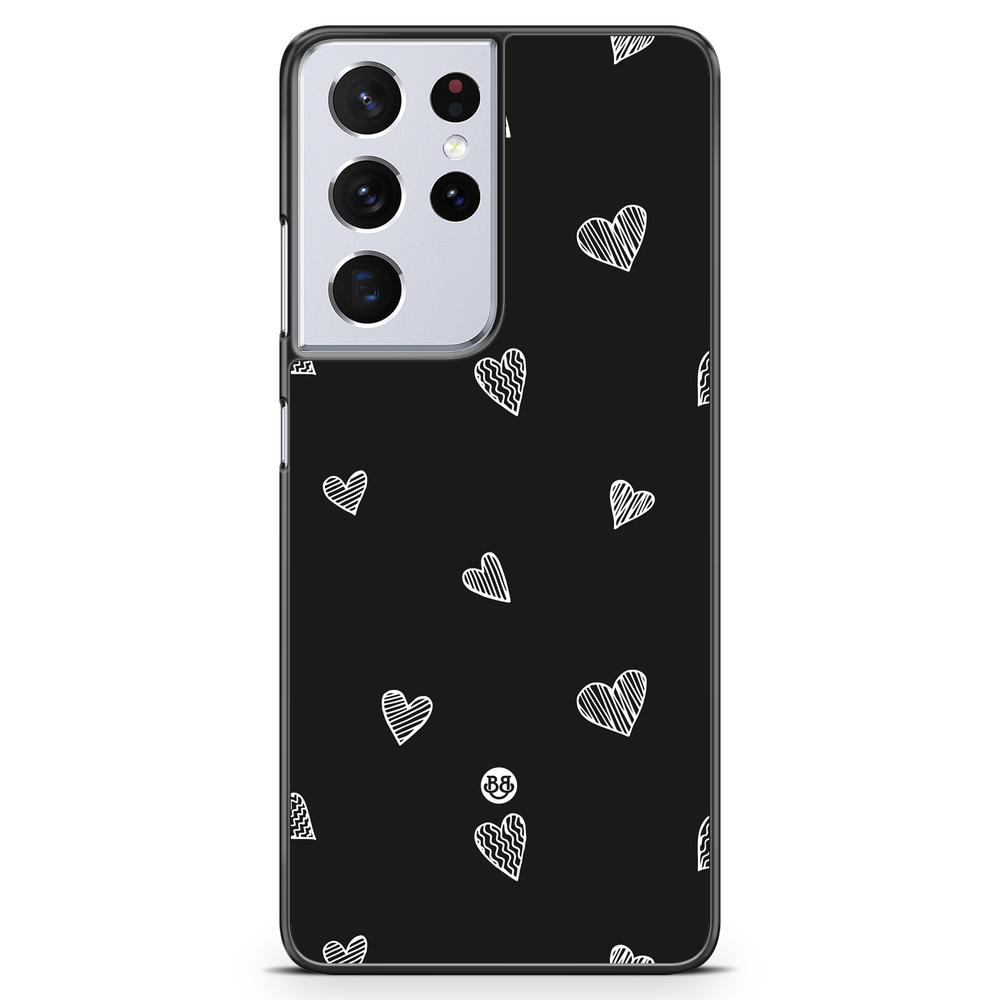 Samsung Galaxy S21 Ultra Case - Black & White Hearts