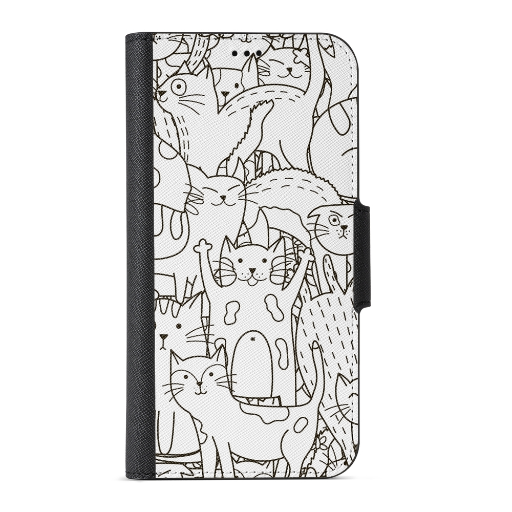 Naive Samsung Galaxy S7 Wallet Case- Cat Doodles