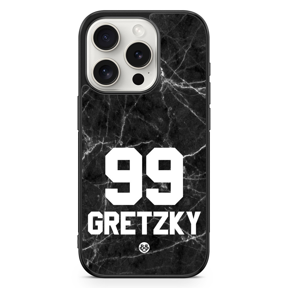 iPhone 15 Pro Custom Case - Black Marmor Number