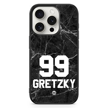 iPhone 15 Pro Custom Skal - Svart Marmor Nummer
