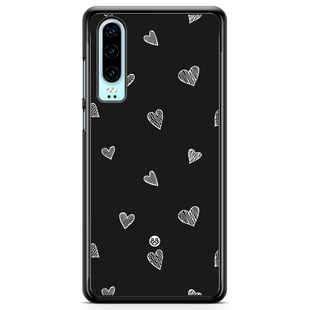 Huawei P30 Case - Black & White Hearts