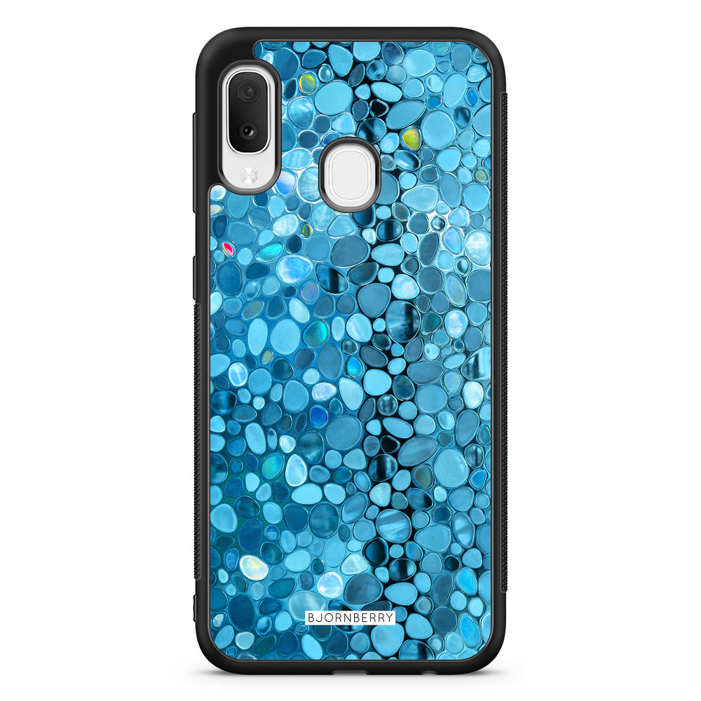 Samsung Galaxy A20e Case - Stained Glass Blue