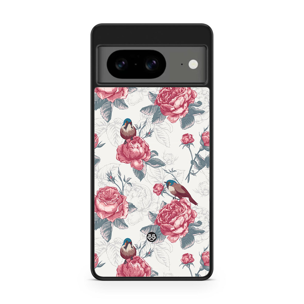 Google Pixel 8 Case - Roses and Birds