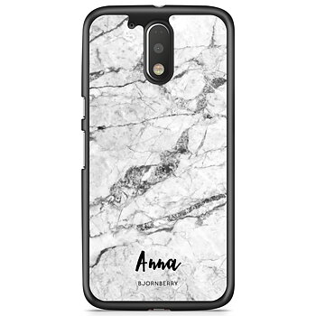 Moto G4/G4 Plus Case Custom - White Marble Name