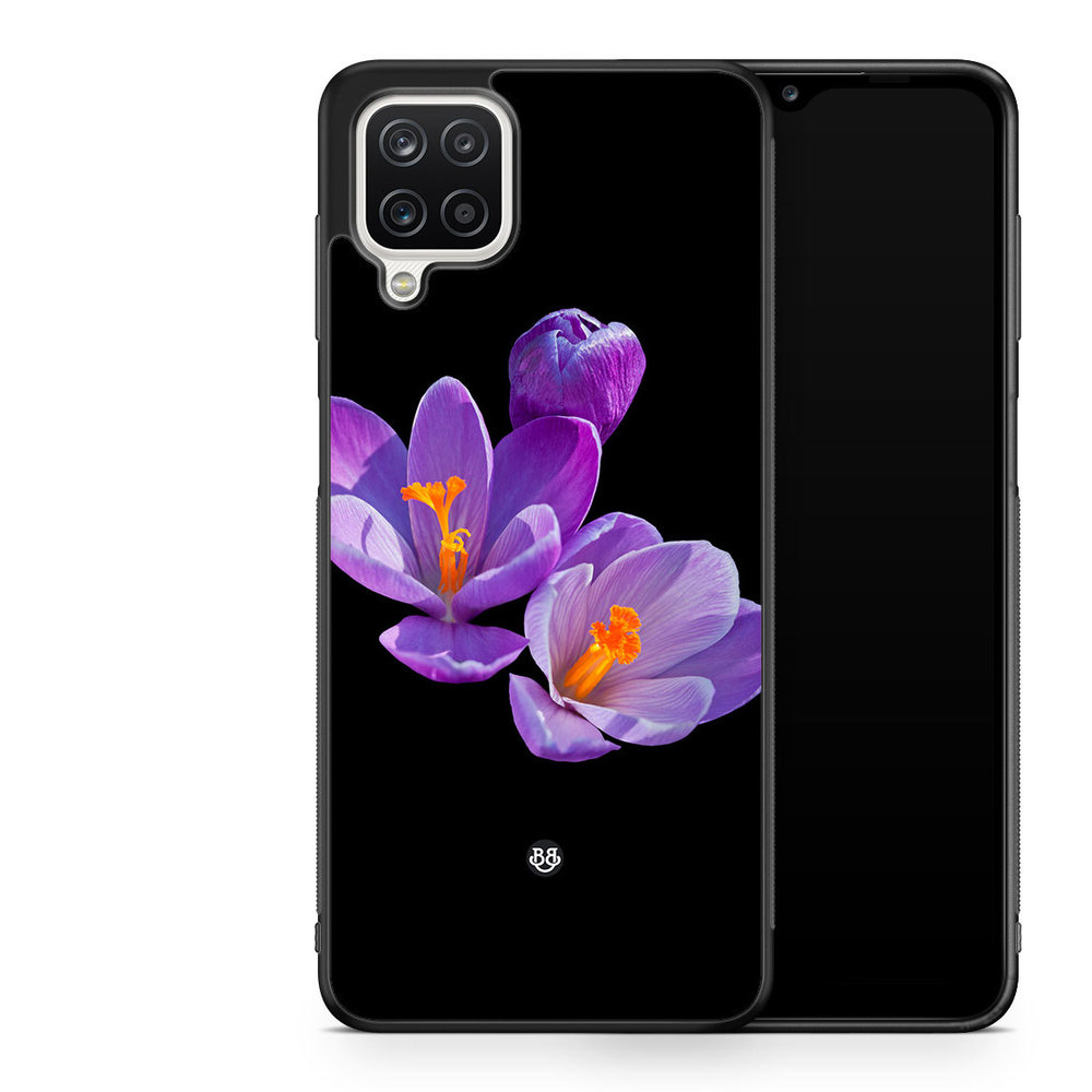 Samsung Galaxy A12 Skal - Lila Blommor