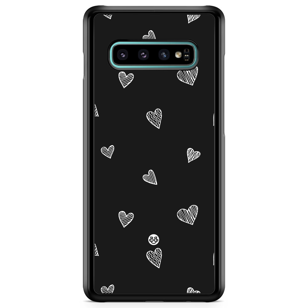 Samsung Galaxy S10 Plus Case - Black & White Hearts