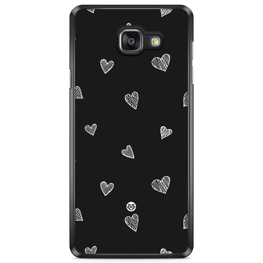 Samsung Galaxy A5 6 (2016) Case - Black & White Hearts