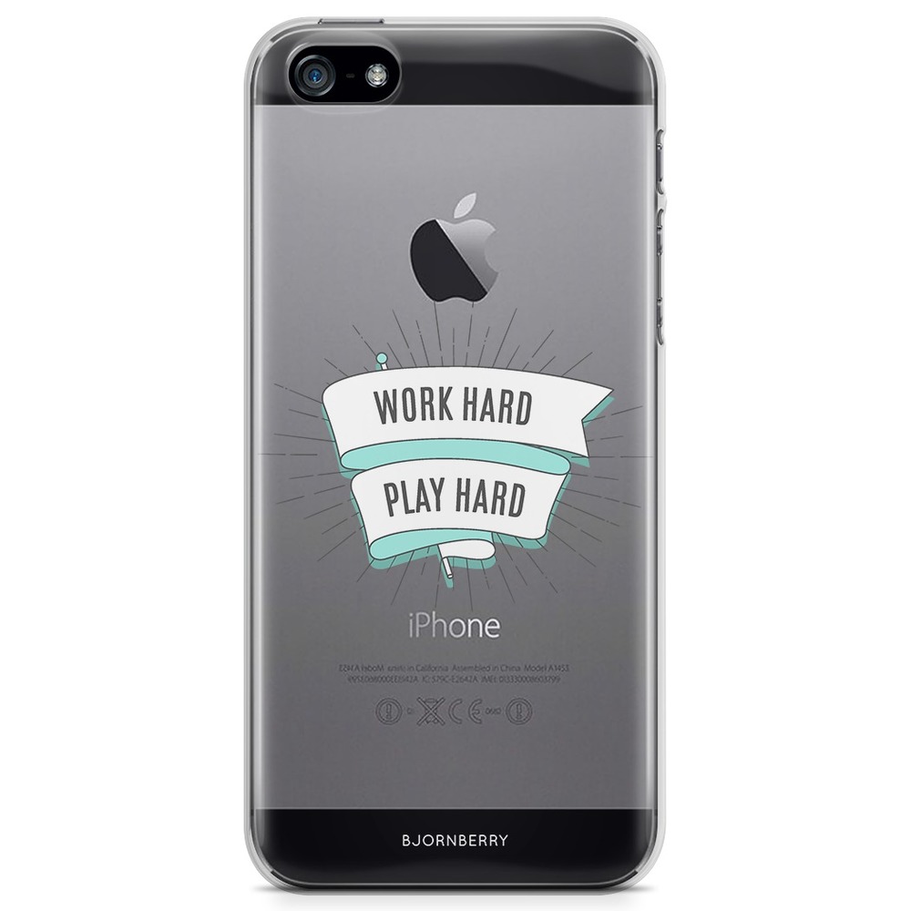 iPhone 5/5S/SE (2016) TPU Case - Work Hard Play Hard
