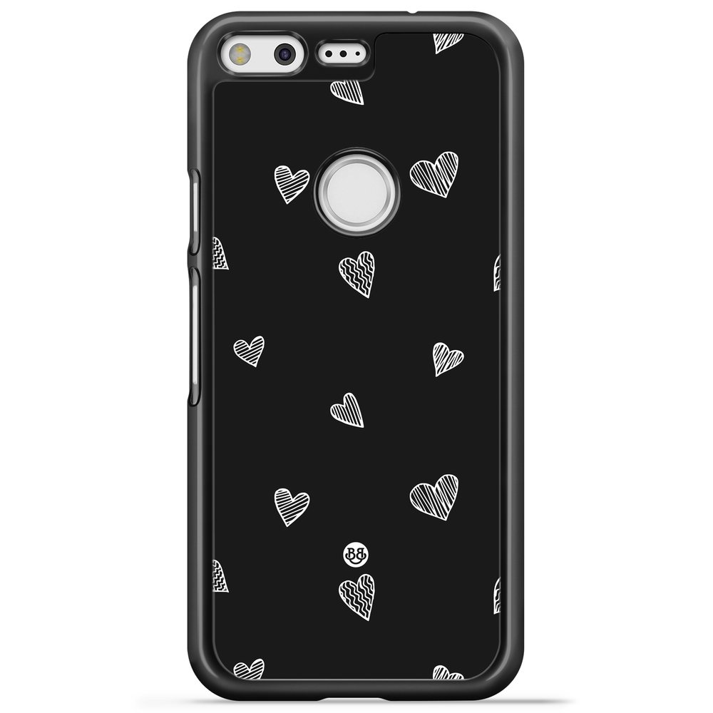 Google Pixel Case - Black & White Hearts