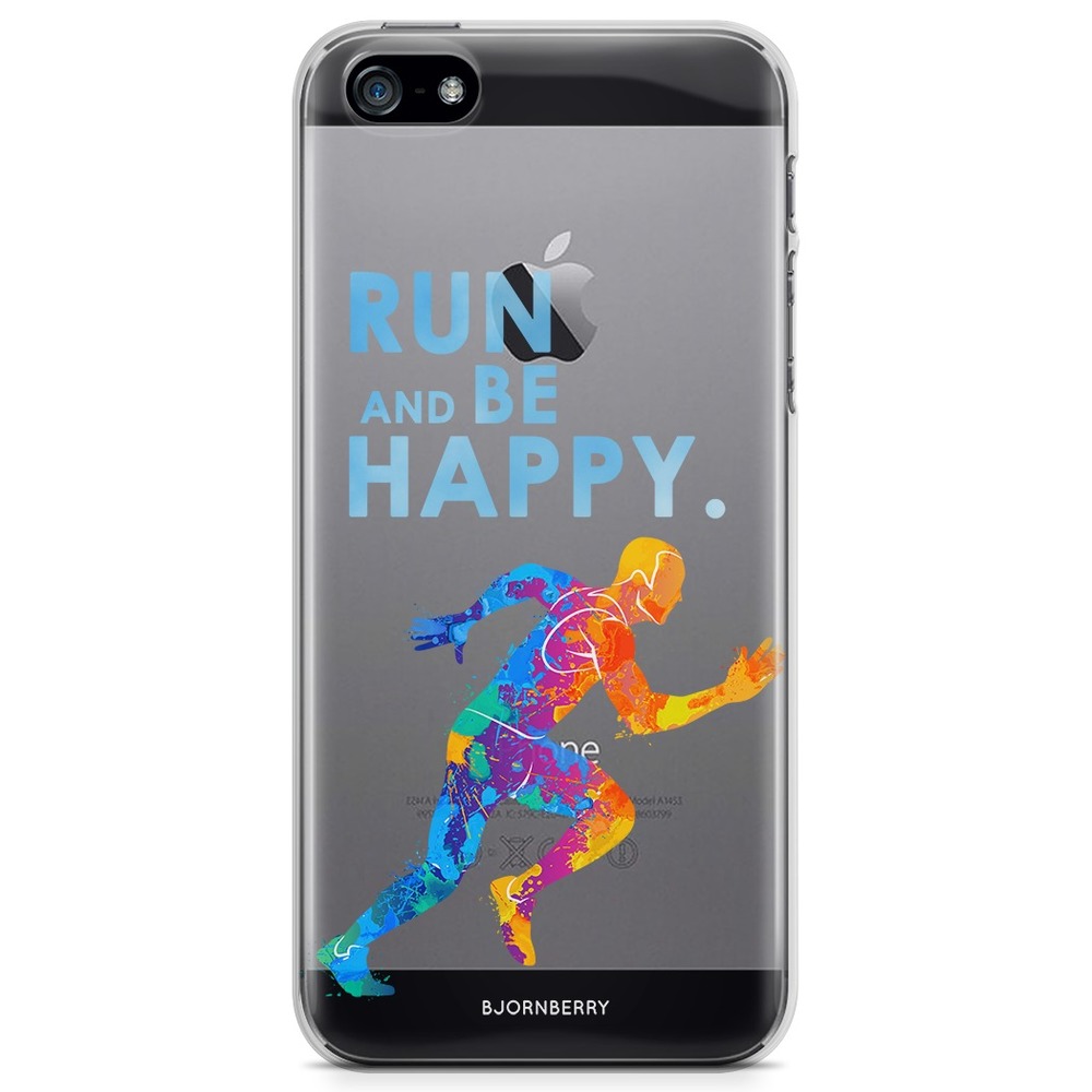 iPhone 5/5S/SE (2016) TPU Case - Run And Be Happy
