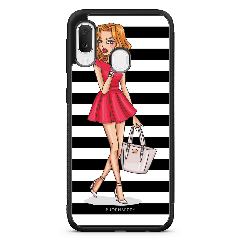 Samsung Galaxy A20e Case - Fashion Girl Red