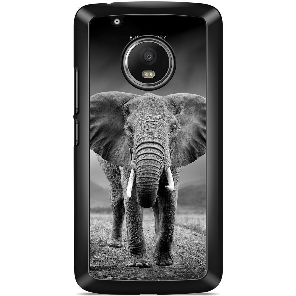 Moto G5 Plus Case - Black/White Elephant