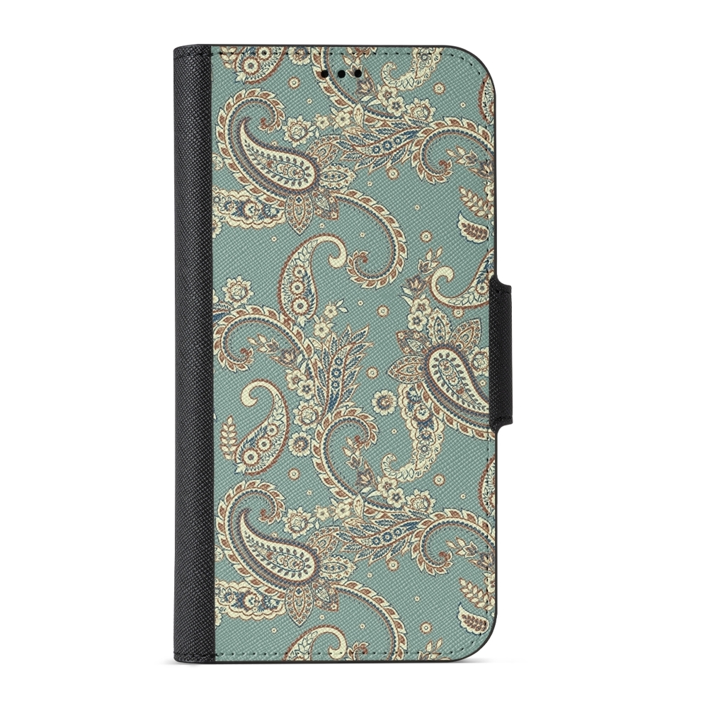 Naive Samsung Galaxy S7 Wallet Case- Paisley Green