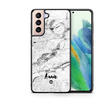 Samsung Galaxy S21 FE 5G Custom Case - White Marble Name