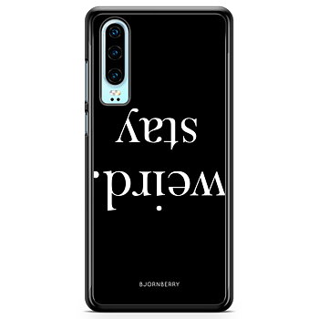 Huawei P30 Skal - STAY WEIRD Vit