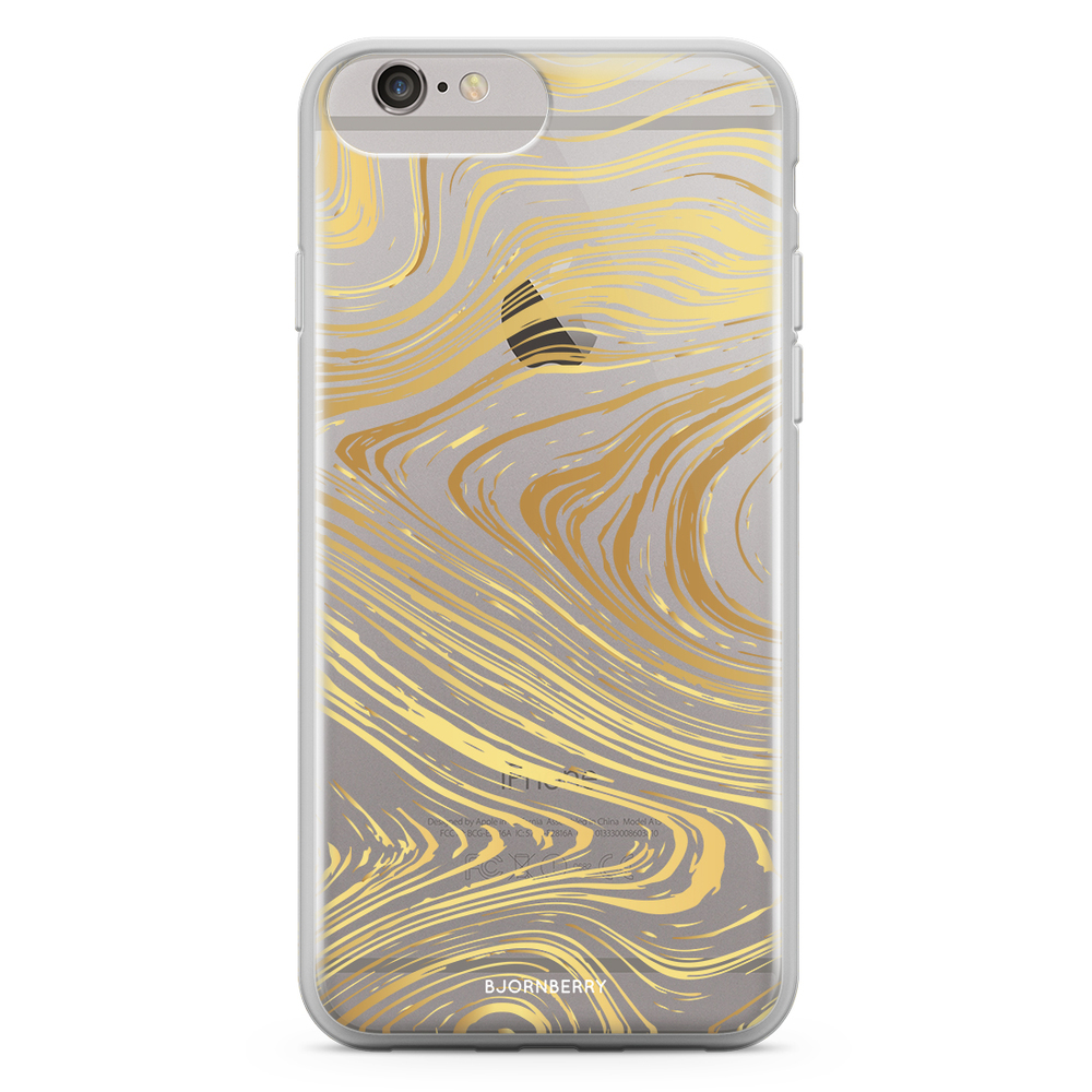 iPhone 6 Plus/6s Plus Fashion Skal - Guld Marmor