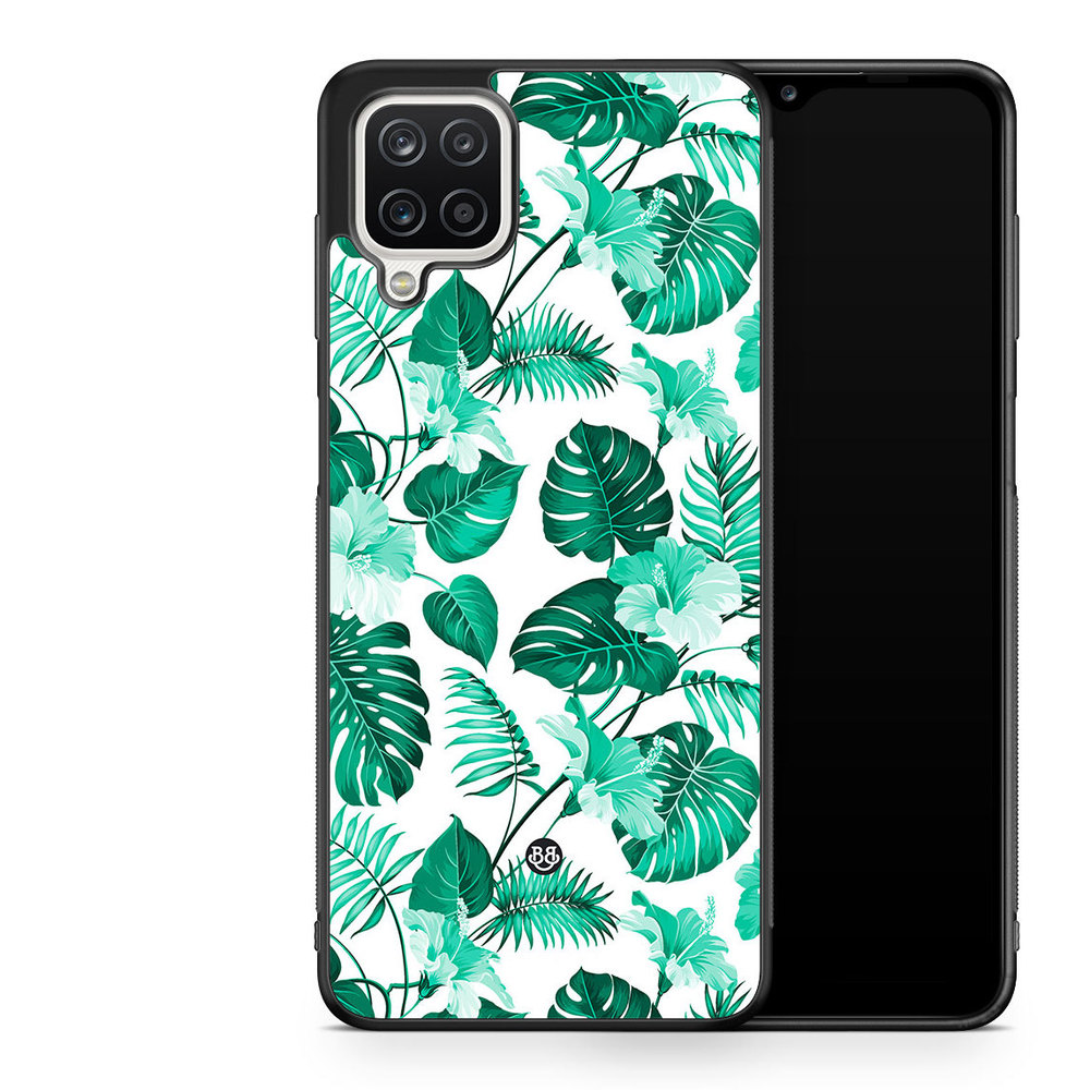 Samsung Galaxy A12 Case - Turquoise Flowers