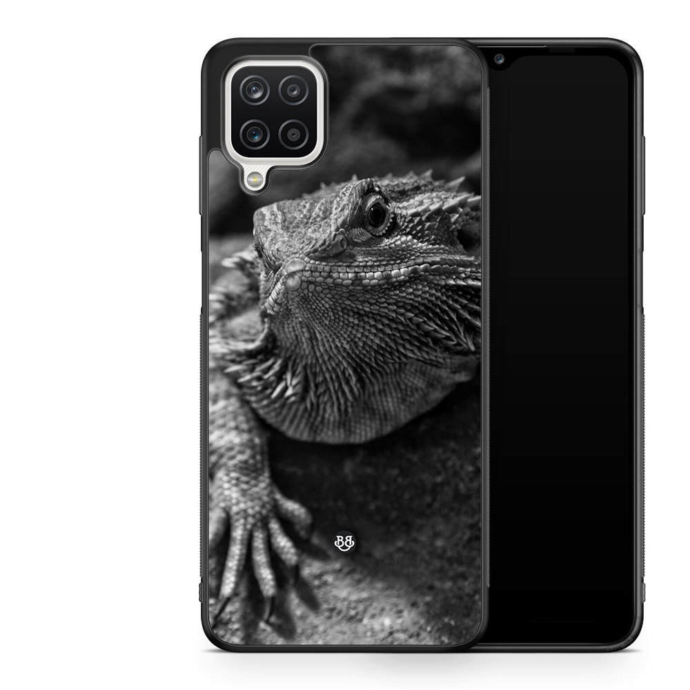 Samsung Galaxy A12 Case - Black/White Lizard