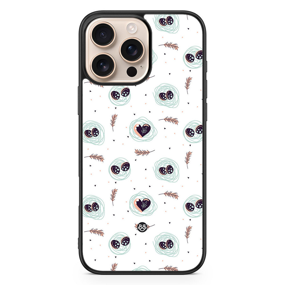 iPhone 16 Pro Max Case - Eggs and Hearts