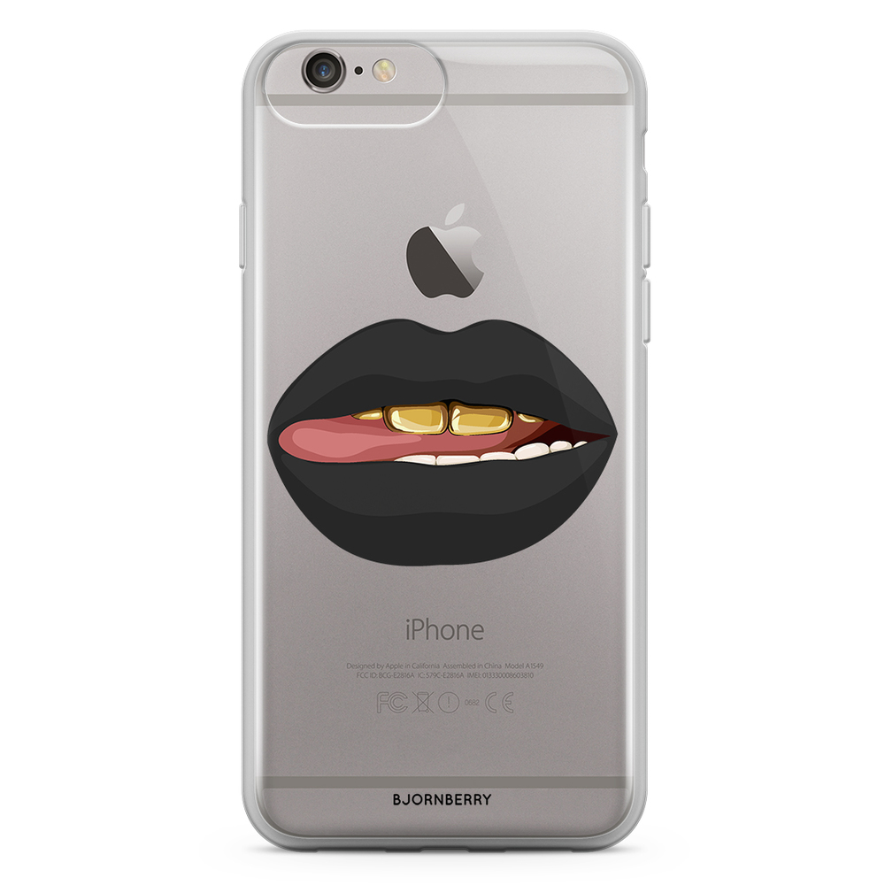iPhone 6 Plus/6s Plus Fashion Case - Lips Gold