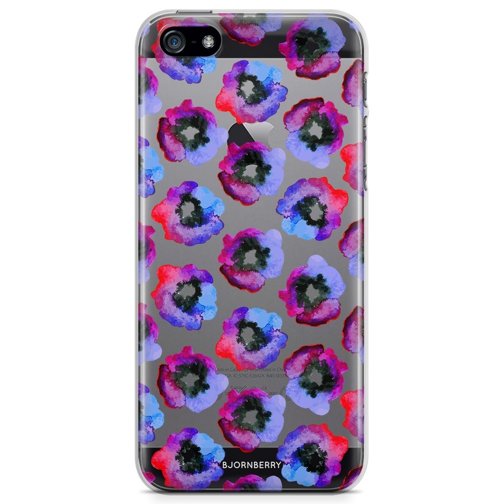 iPhone 5/5S/SE (2016) TPU Case - Violet Flowers