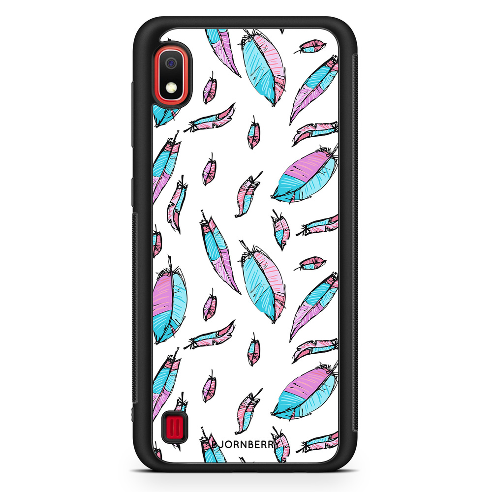Samsung Galaxy A10 Case - Pink/Blue Feathers