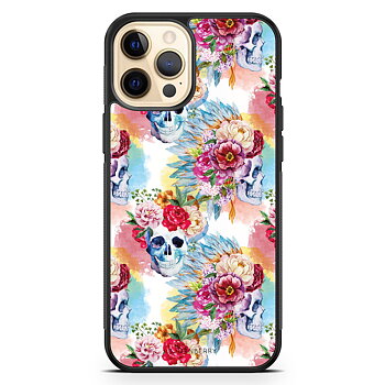 iPhone 12 Pro Max Skal - Dödskallar & Blommor