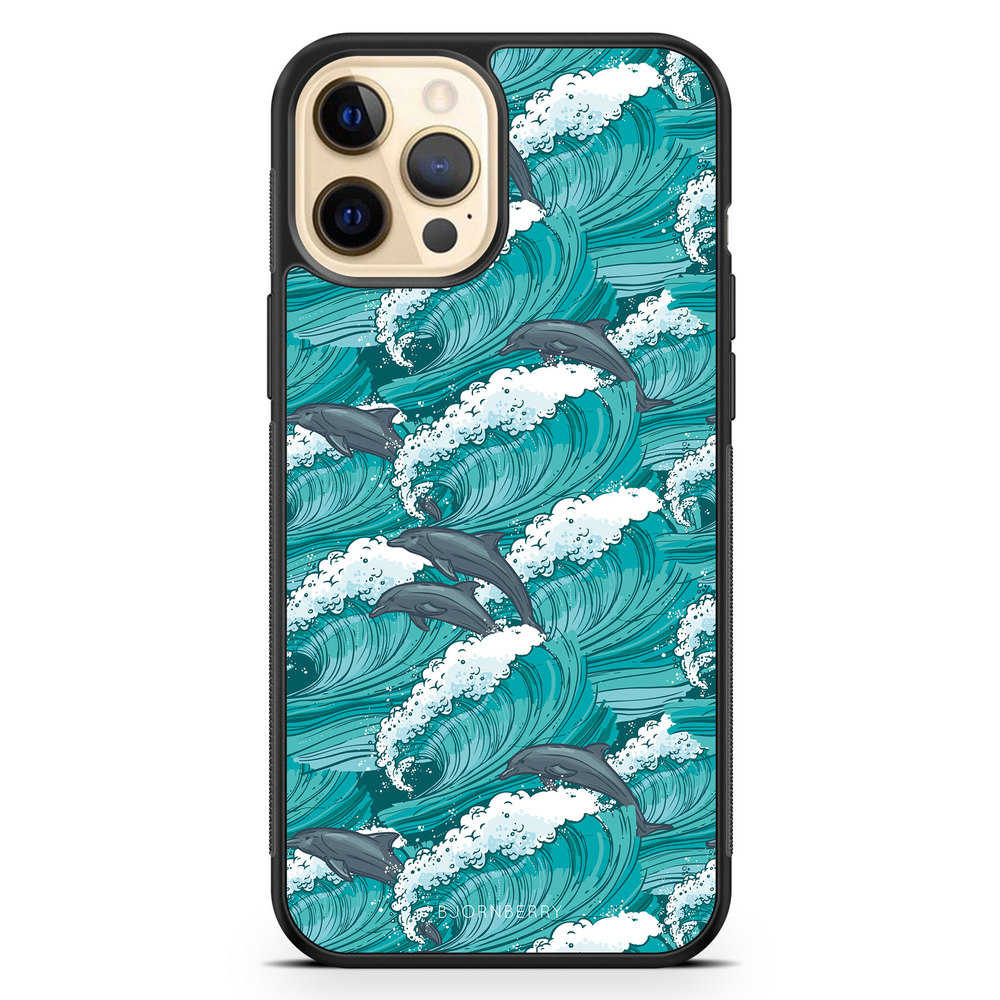 iPhone 12 Pro Max Case - Waves And Dolphins