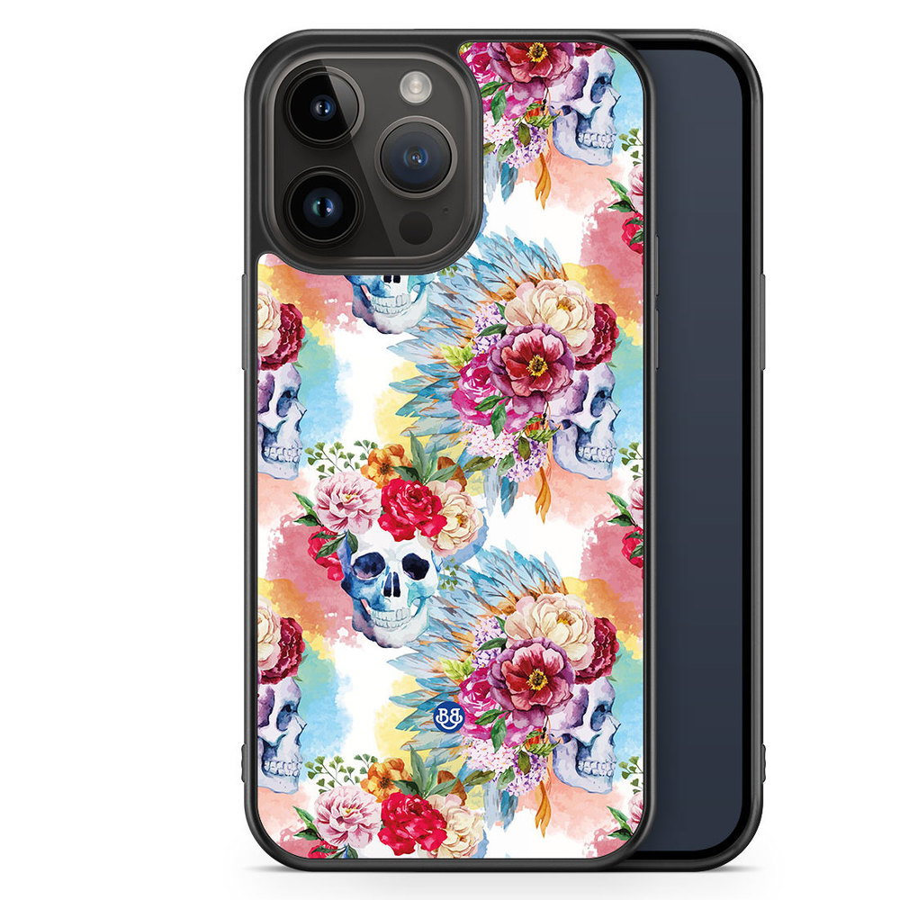 iPhone 14 Pro Max Case - Skulls And Flowers