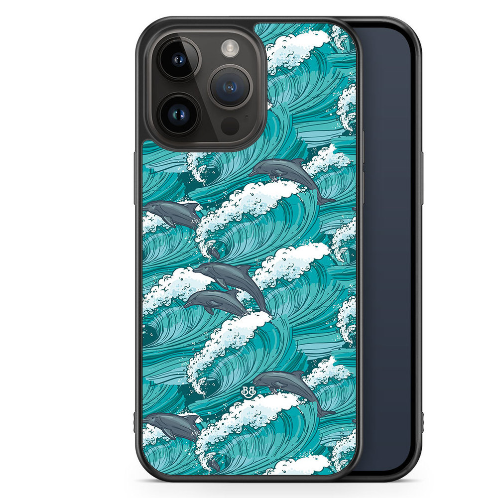 iPhone 14 Pro Max Case - Waves and Dolphins
