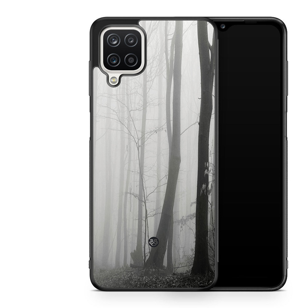 Samsung Galaxy A12 Case - Black/White Autumn