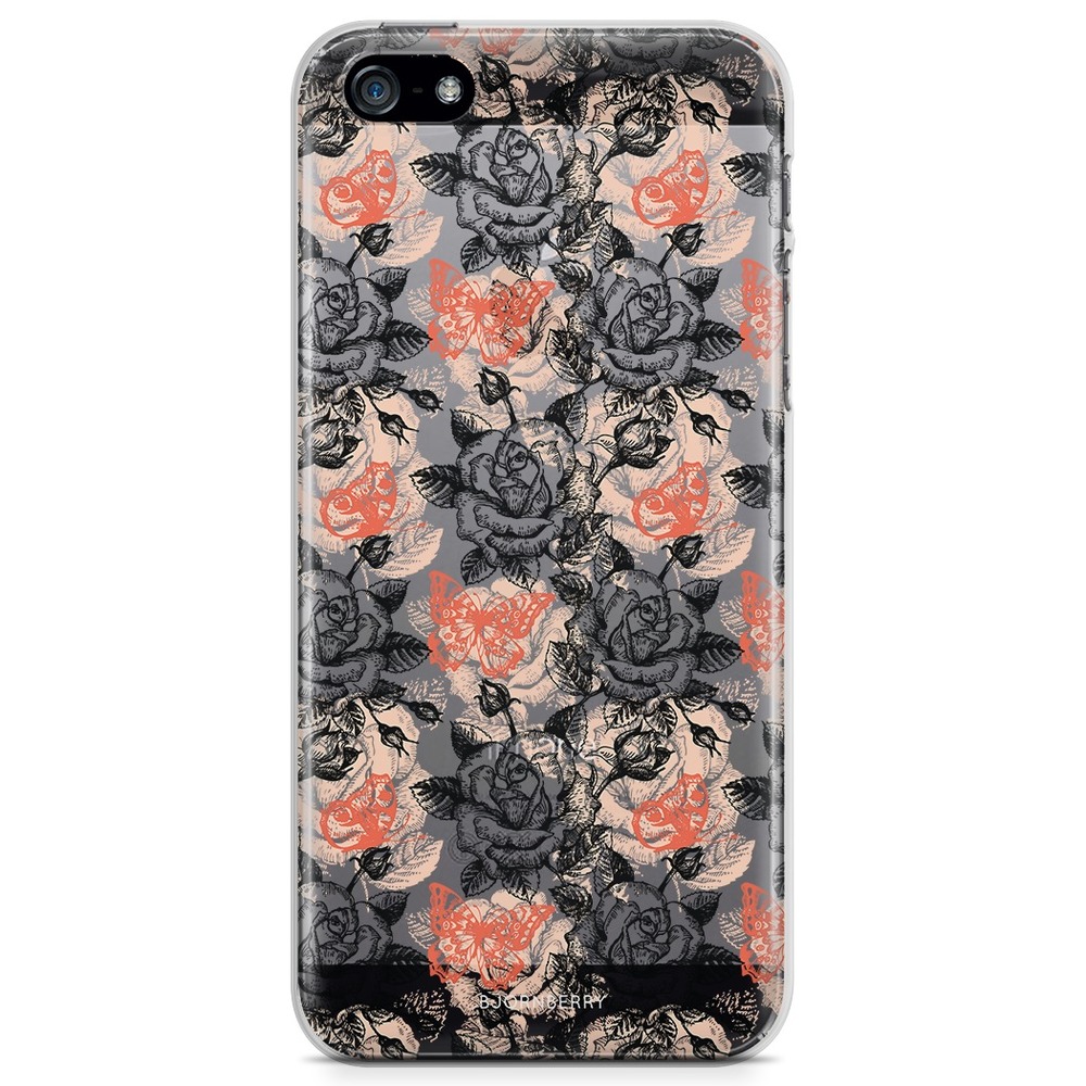 iPhone 5/5S/SE (2016) TPU Case - Roses & Butterflies