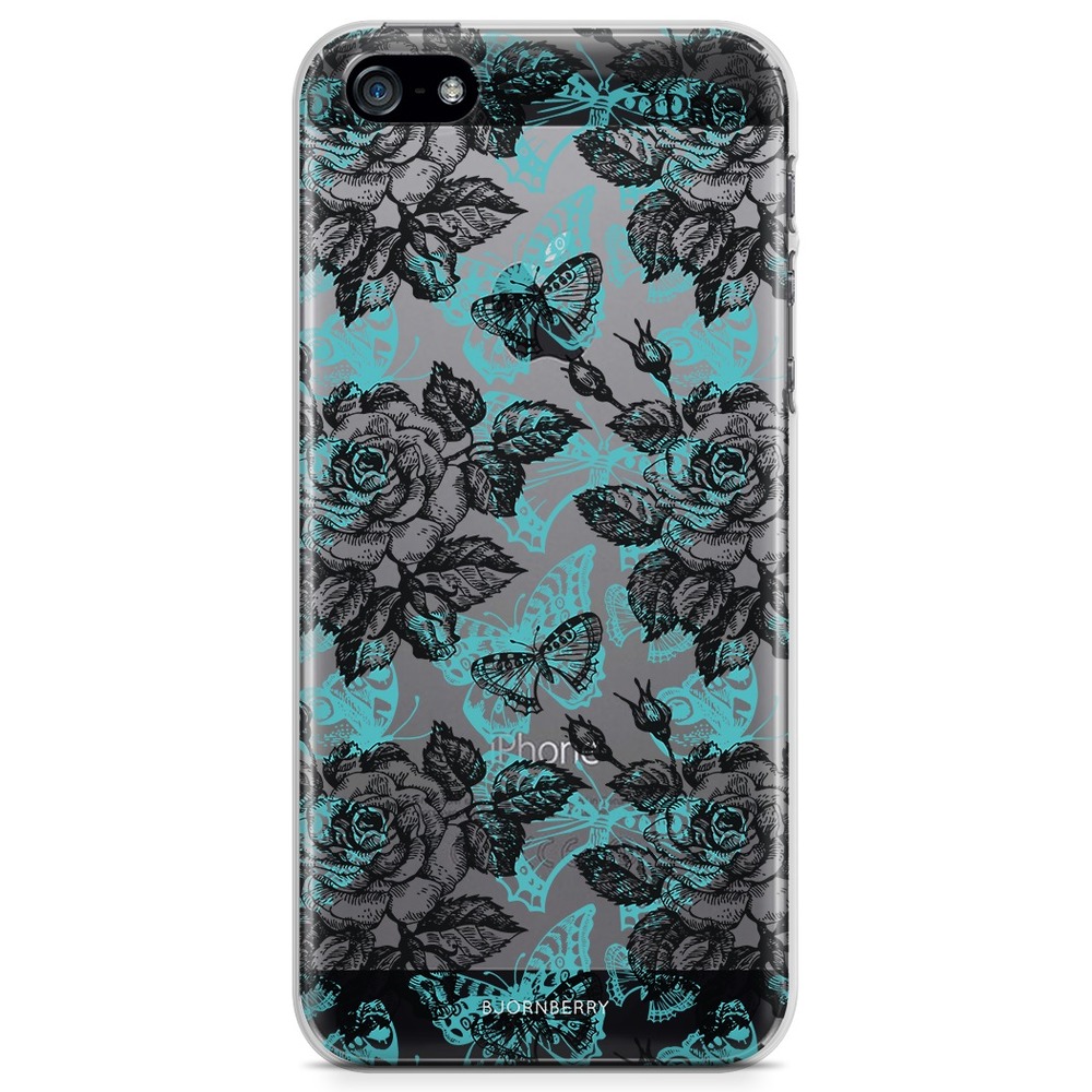 iPhone 5/5S/SE (2016) TPU Case - Roses & Butterflies
