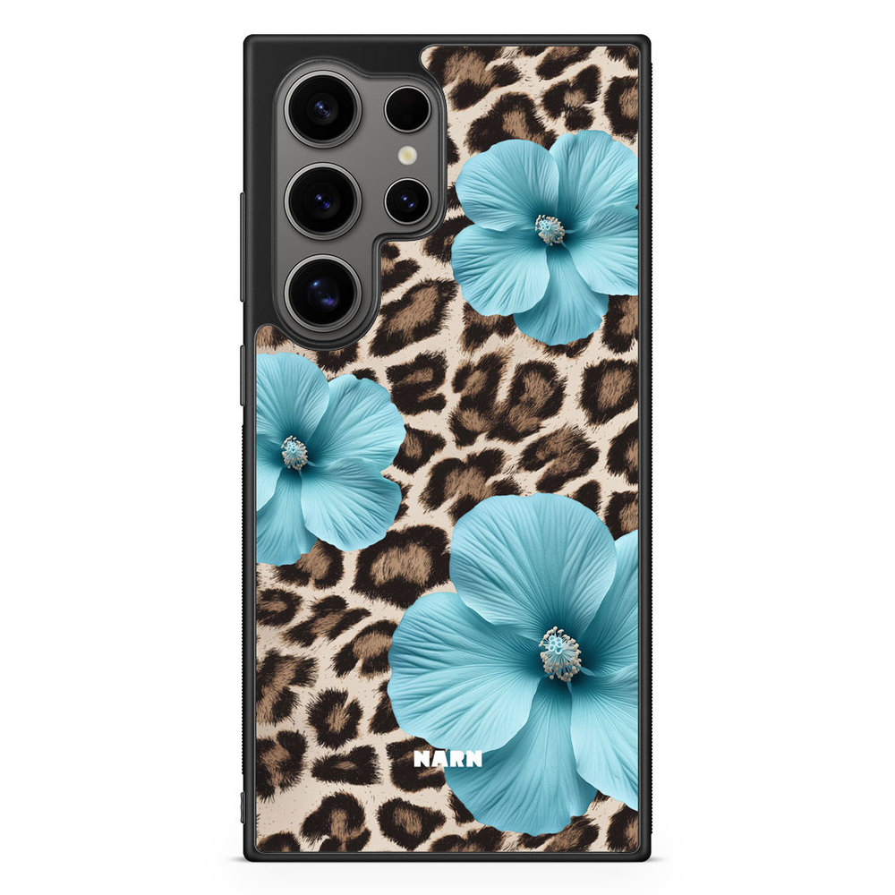 Samsung Galaxy S24 Ultra Case - Hibiscus Era - Turquoise Leopard