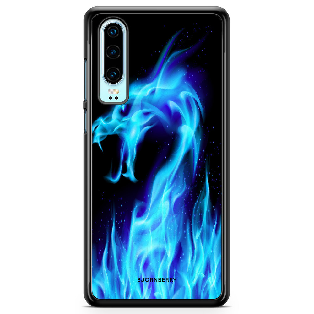 Huawei P30 Case - Blue Flames Dragon