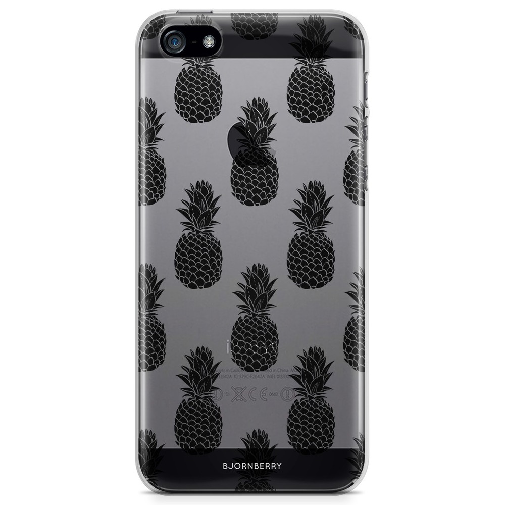 iPhone 5/5S/SE (2016) TPU Case - Black Pineapples