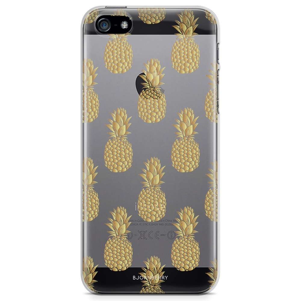 iPhone 5/5S/SE (2016) TPU Case - Gold Pineapples