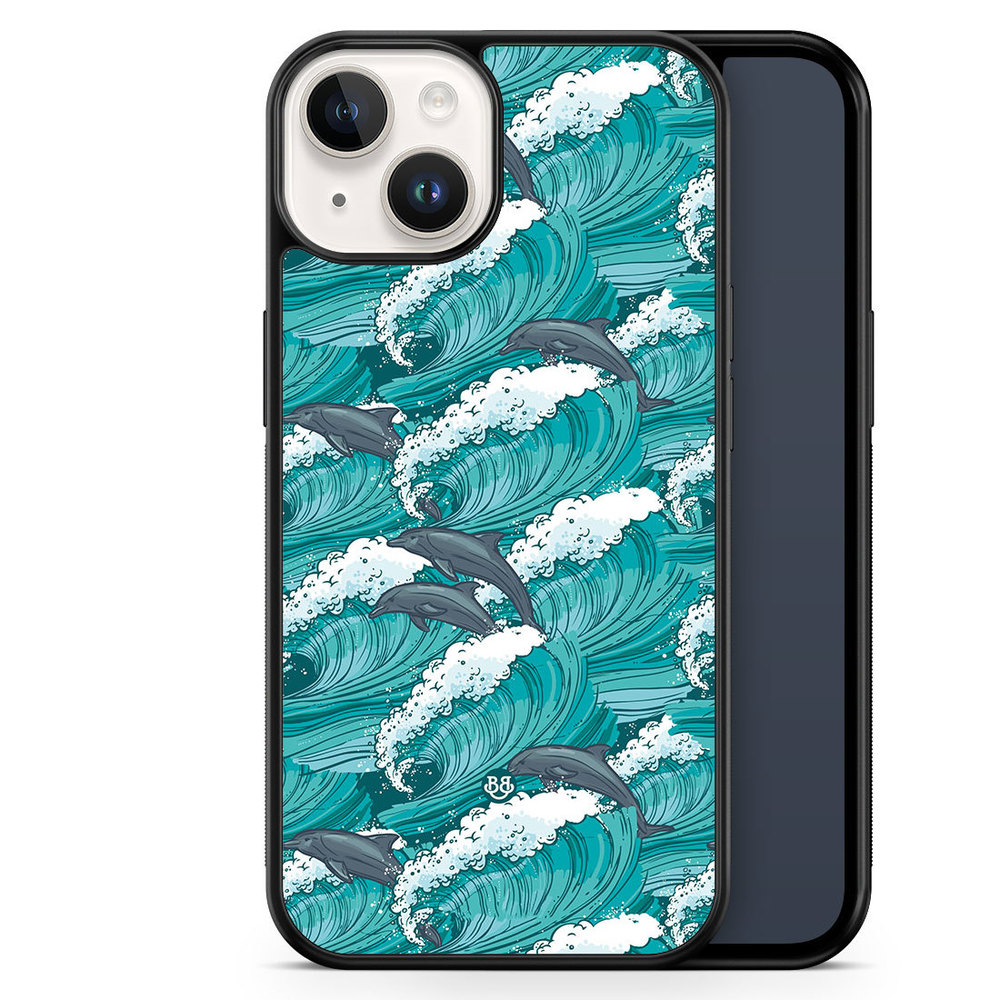 iPhone 14 Case - Waves and Dolphins
