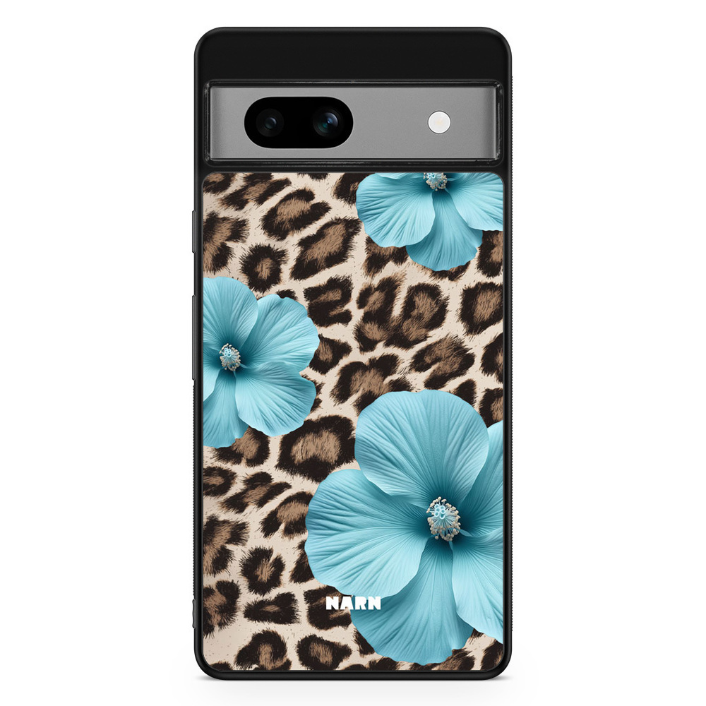 Google Pixel 7a Case - Hibiscus Era - Turquoise Leopard