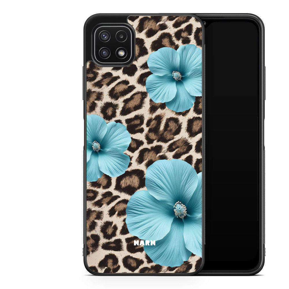 Samsung Galaxy A22 5G Case - Hibiscus Era - Turquoise Leopard