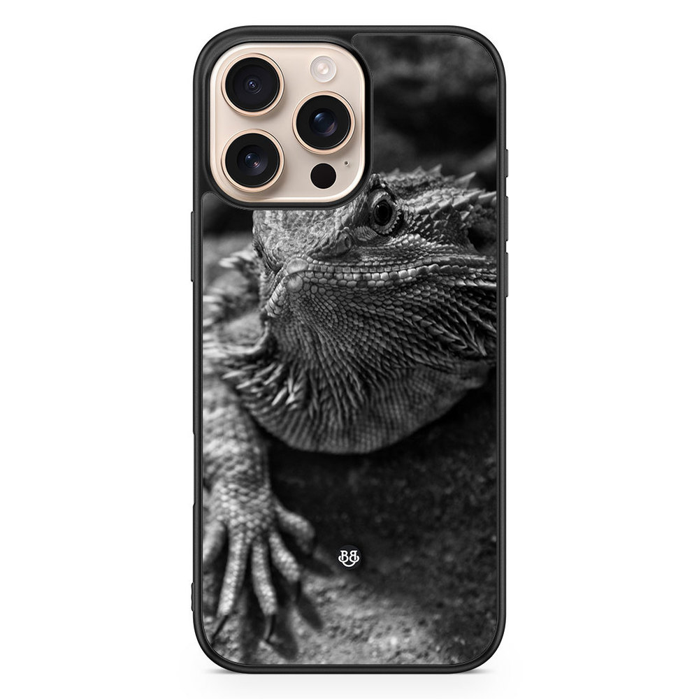 iPhone 16 Pro Max Case - Black/White Lizard
