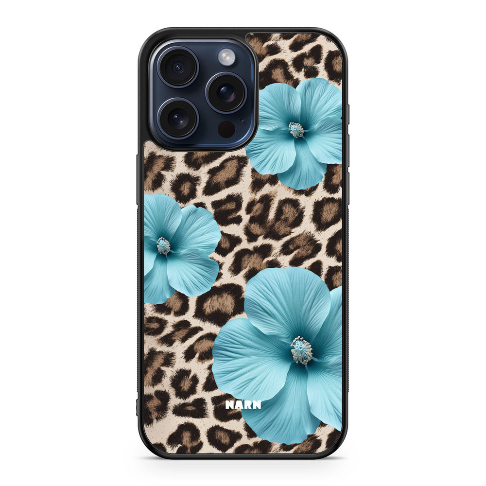 iPhone 15 Pro Max Case - Hibiscus Era - Turquoise Leopard