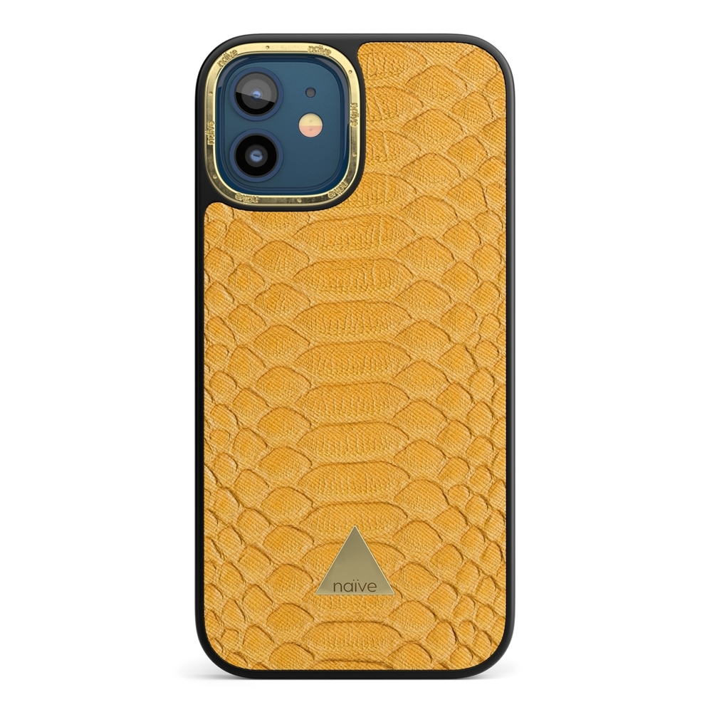 Naive iPhone 12 Case - Yellow Snake