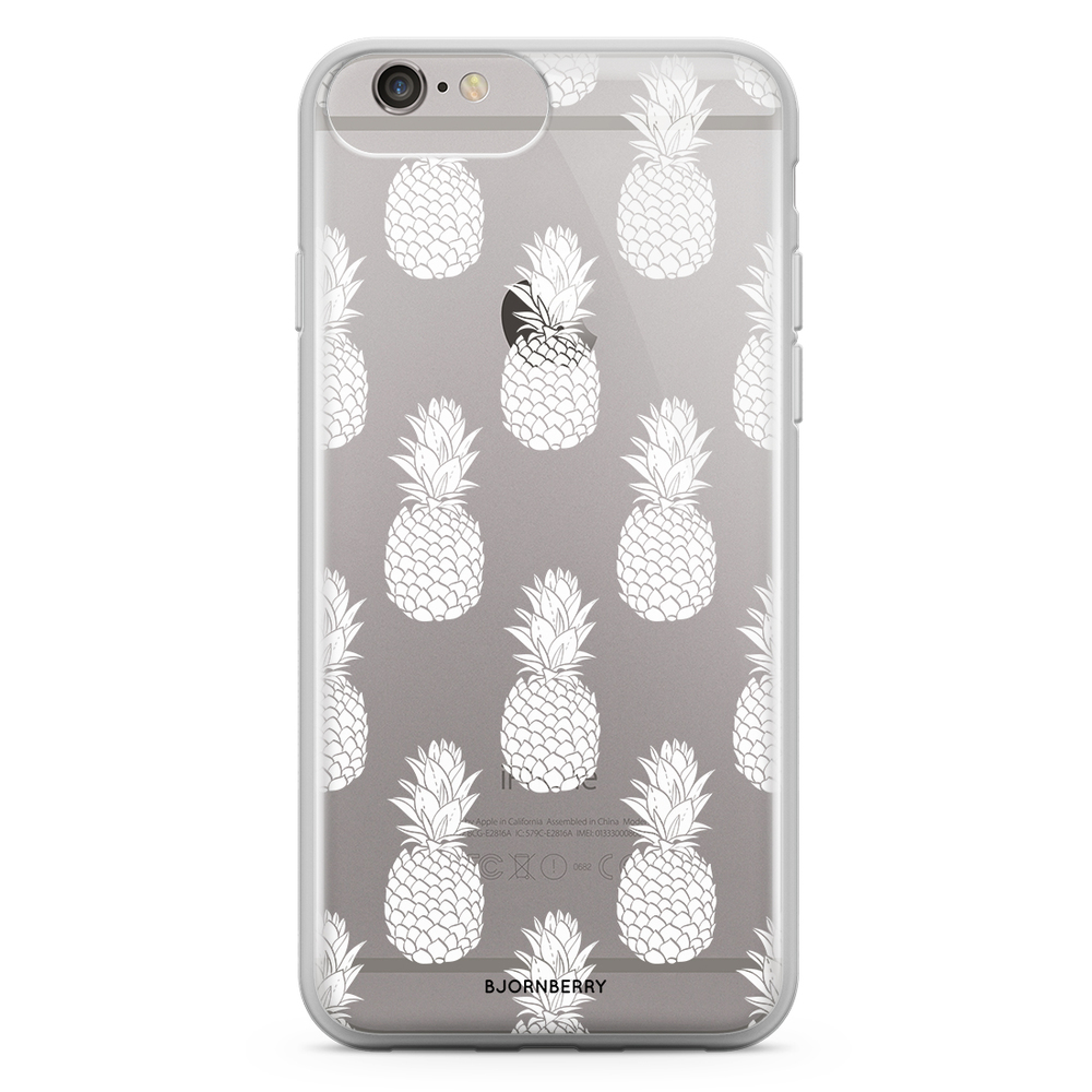 iPhone 6 Plus/6s Plus Fashion Case - White Pineapples